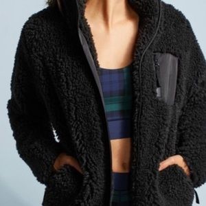 Cynthia Rowley zip up fleece black medium